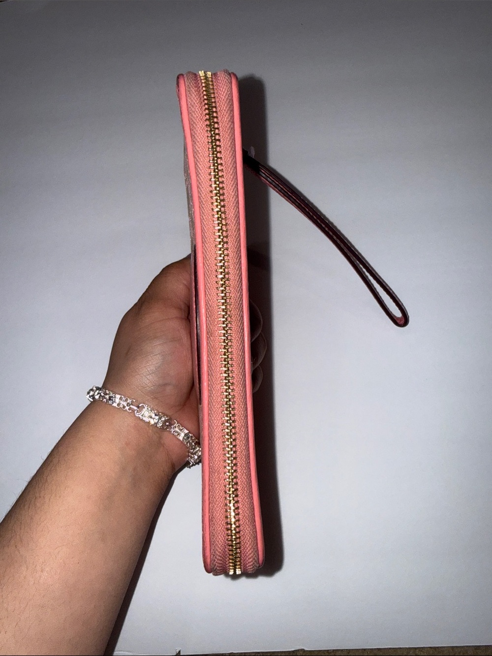 Coach Pink Signature Jacquard Wristlet Wallet - Picture 3 of 5